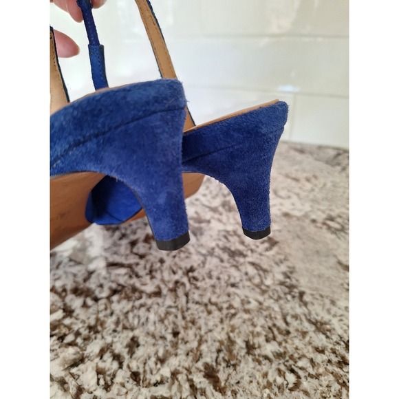 Madewell The Debbie Slingback Pump blue color‎ suede size 10.5 - Picture 6 of 10